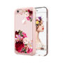 Védő tok transparens hátsó oldallal Apple iPhone 6 / 6S - rózsaszín virágokkal