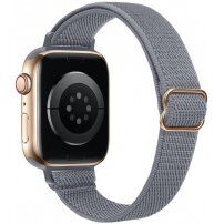 Vékony nylon pánt állítható csattal - Apple Watch 42mm / 41mm / 40mm / 38mm - szürke