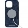 NJORD lazac bőr tok MagSafe -vel - iPhone 14 Pro Max - sötétkék