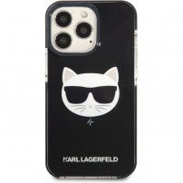 Karl Lagerfeld Choupette Head tok - iPhone 13 Pro Max - fekete