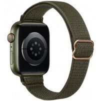 Vékony nylon pánt állítható csattal - Apple Watch 42mm / 41mm / 40mm / 38mm - olívazöld