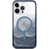 GEAR4 D3O Milan Snap Blue Swirl átlátszó tok MagSafe -vel - iPhone 14 Pro Max - kék