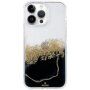 Átlátszó márvány tok díszkövekkel - iPhone 14 Pro Max - fekete