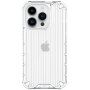 Tartós fényes tok függőleges ráccsal - iPhone 13 Pro Max - átlátszó