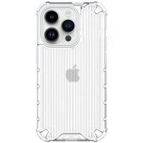 Tartós fényes tok függőleges ráccsal - iPhone 13 Pro Max - átlátszó