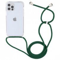 Átlátszó tok zsinórral - iPhone 14 Pro Max - sötétzöld
