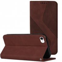 Bőr flip cover tok mintával - iPhone SE (2020/2022) / 8 / 7 - barna