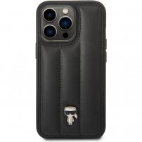 Karl Lagerfeld Quilted Puffy Ikonik Logo tok - iPhone 14 Pro - fekete