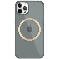 Fényes átlátszó tok MagSafe -vel - iPhone 12 Pro Max - szürke