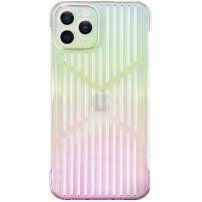 Átlátszó tükrös tok kivágásokkal - iPhone 11 Pro Max - szivárvány