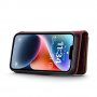 DG.MING 2in1 levehető flip cover tok - iPhone 14 - borvörös
