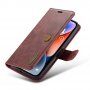 DG.MING 2in1 levehető flip cover tok - iPhone 14 - borvörös