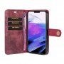 DG.MING 2in1 levehető flip cover tok - iPhone 13 Pro - borvörös
