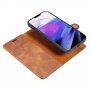 DG.MING 2in1 levehető flip cover tok - iPhone 13 Pro - barna