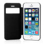 Hívás mutató flip cover tok iPhone SE (2016) / 5 / 5S - fekete