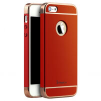 IPAKY elegáns tok iPhone 5 / 5S / SE (2016) - piros-arany