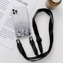 Átlátszó tok flitterekkel és állítható pánttal - iPhone 14 Pro Max - fekete
