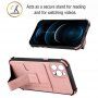 Borító kártyatárolóval és állvánnyal - iPhone 13 Pro Max - rózsaszín