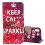 Flip cover tok iPhone XS / iPhone X - Keep calm and sparkle