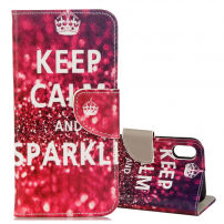 Flip cover tok iPhone XS / iPhone X - Keep calm and sparkle