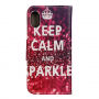 Flip cover tok iPhone XS / iPhone X - Keep calm and sparkle