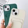 Szilikon tok zsinórral és kártyatároló rekesszel - iPhone 12 Pro Max - türkizkék