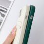 Szilikon tok zsinórral és kártyatároló rekesszel - iPhone 12 Pro Max - türkizkék