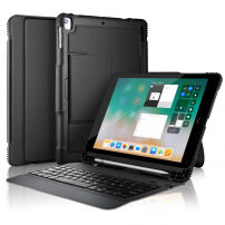 Tartós borító billentyűzettel iPad 9,7" (2017/2018) / Air 1/2 / Pro 9,7" és Pencil - fekete
