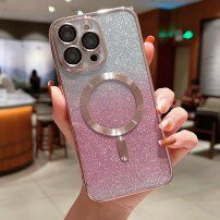 Csillogó tok galvanizált kerettel és MagSafe -vel - iPhone 14 Pro Max - rózsaszín