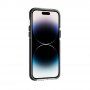 Transzparens tok színes kerettel puha műanyagból - iPhone 14 Pro - fekete