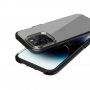 Transzparens tok színes kerettel puha műanyagból - iPhone 14 Pro - fekete