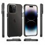 Transzparens tok színes kerettel puha műanyagból - iPhone 14 Pro - fekete