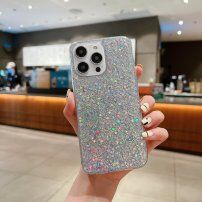 Védőtok csillogó flitterekkel - iPhone 14 Pro Max - ezüst