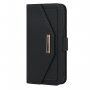 Flip cover tok toll-stílusú pánttal - iPhone 13 Pro - fekete