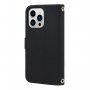 Flip cover tok toll-stílusú pánttal - iPhone 13 Pro - fekete