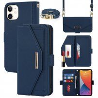 Flip cover tok toll-stílusú pánttal - iPhone 12 mini - kék