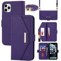 Flip cover tok toll-stílusú pánttal - iPhone 11 Pro - lila