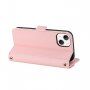 Flip cover tok toll-stílusú pánttal - iPhone 14 - rózsaszín