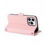 Flip cover tok toll-stílusú pánttal - iPhone 13 Pro - rózsaszín