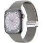Szilikon szíj fém mágneses rögzítéssel - Apple Watch 42mm / 41mm / 40mm / 38mm - szürke