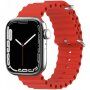 Szilikon óceán szíj - Apple Watch Ultra 49mm / 46mm / 45mm / 44mm / 42mm - piros