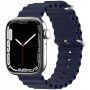 Szilikon óceán szíj - Apple Watch 42mm / 41mm / 40mm / 38mm - sötétkék