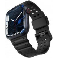 Tartós szilikon szíj - Apple Watch 42mm / 41mm / 40mm / 38mm - fekete