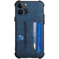 Borító kártyatárolóval és állvánnyal - iPhone 13 Pro Max - kék