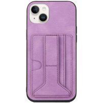 Borító kártyatárolóval és állvánnyal - iPhone 14 - lila