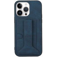 Borító kártyatárolóval és állvánnyal - iPhone 14 Pro Max - kék