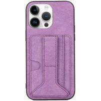 Borító kártyatárolóval és állvánnyal - iPhone 14 Pro Max - lila