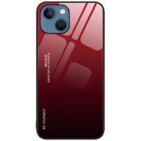 Tok üveg hátsó résszel - iPhone 14 - piros-fekete