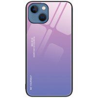 Tok üveg hátsó résszel - iPhone 14 Plus - rózsaszín-lila