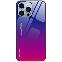 Tok üveg hátsó résszel - iPhone 14 Pro Max - kék-fukszia